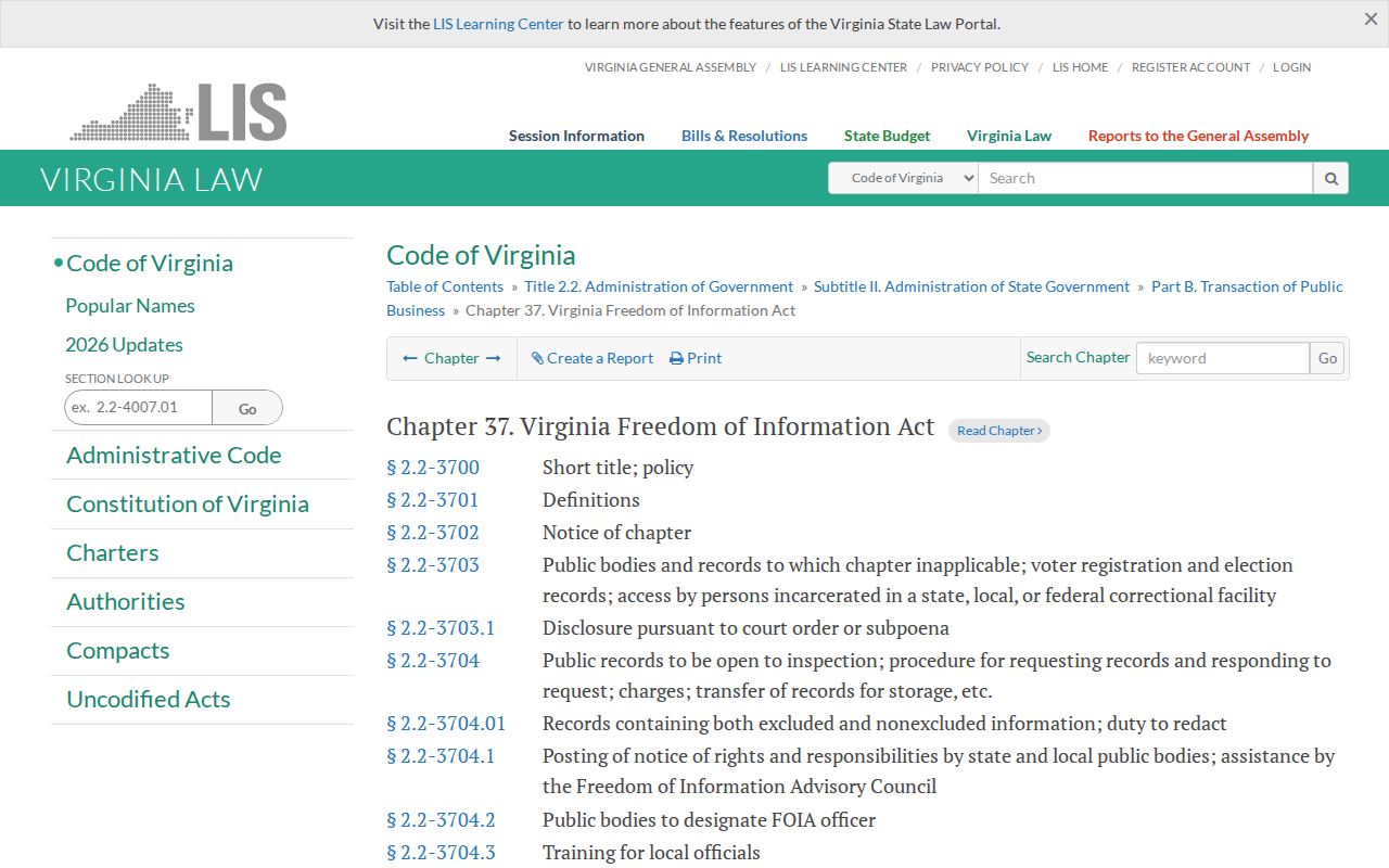 Alleghany County municipal warrant records, Virginia public-records law