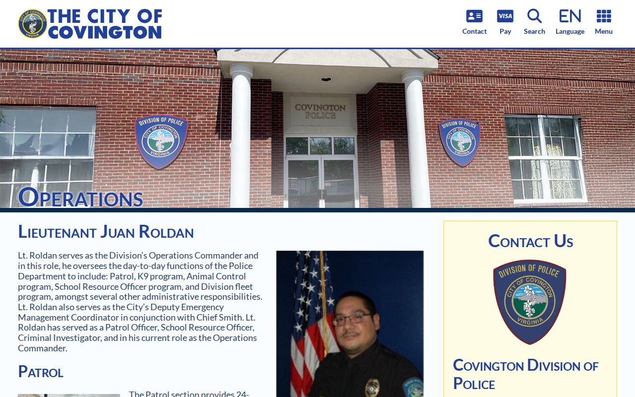 Covington warrant records, city police 24-hour patrol operations