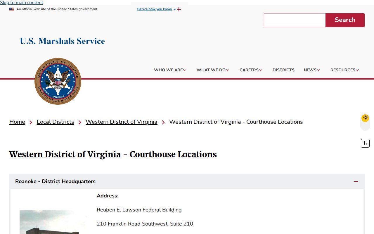 Alleghany County federal warrant records, Western District of Virginia court information
